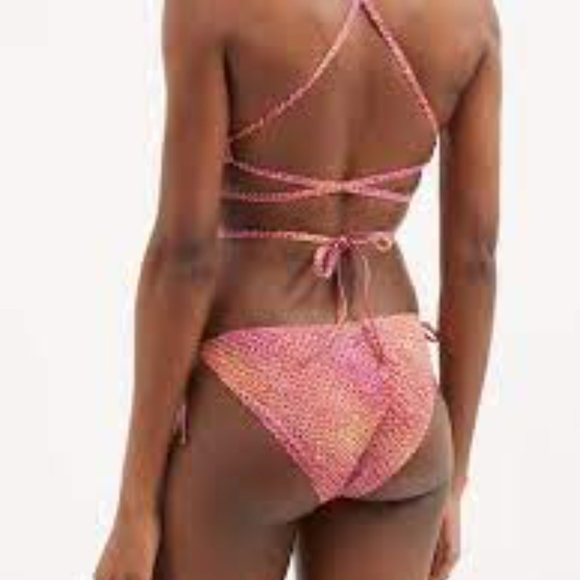 ISABEL MARANT Stef Print Bikini Bottoms In Tangerine - Picture 2 of 4